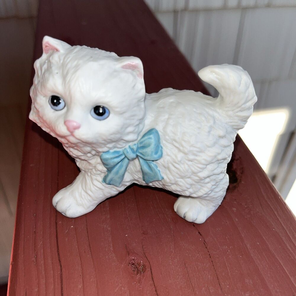 Vintage Homco Pair Of Cats Kittens #1428 White Ceramic Figurines Set of 2 - Picture 3 of 11